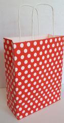 POŞET ÇANTA KRAFT PUANTİYELİ 31*12*41 cm KIRMIZI