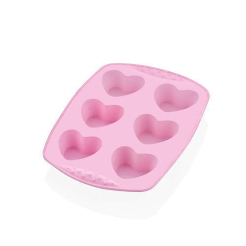 KALPLİ SİLİKON MUFFIN KALIBI 6'LI PEMBE